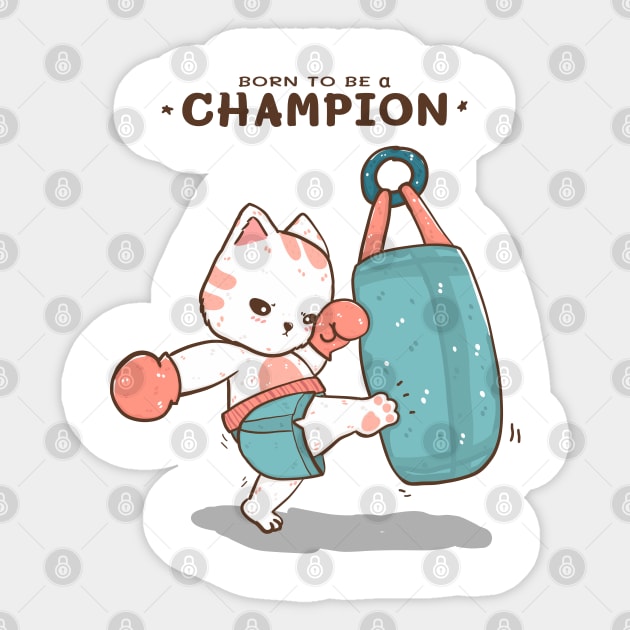 Boxer cat Sticker by sharukhdesign